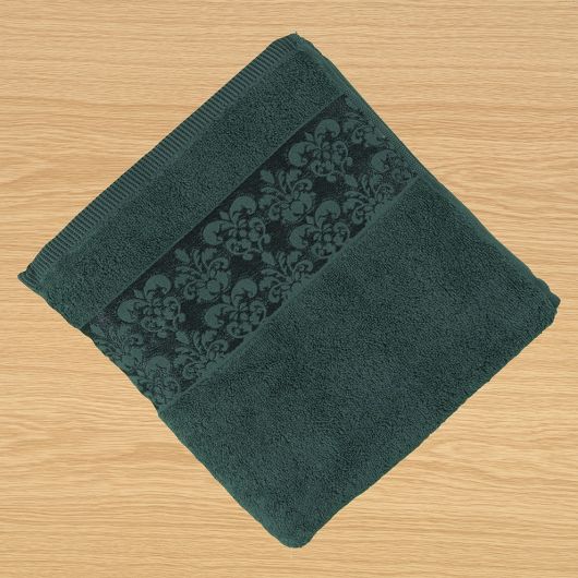 Froté ručník 50x100cm bordura tmavě zelený