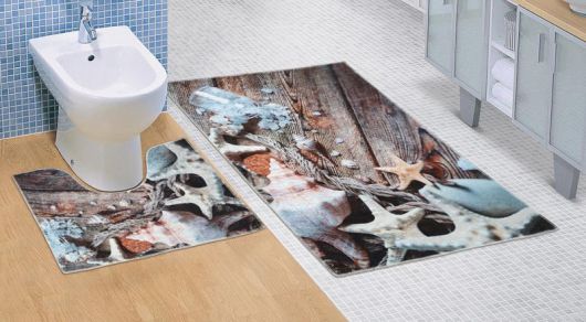 Koupelnová a WC předložka Mořské lastury 3D