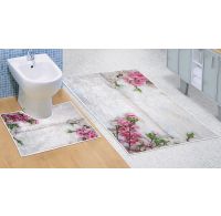 Koupelnová a WC předložka Růžový květ 3D