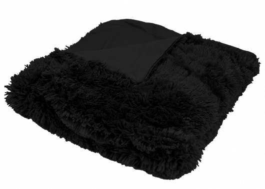 Luxusní deka s dlouhým vlasem 150x200cm ČERNÁ